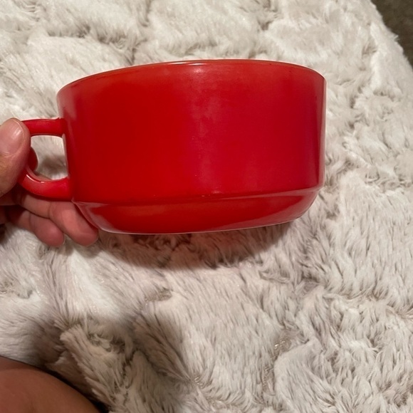 Fire King Other - Large Vintage Anchor Hocking Fire King Coffee Mug Tea Cup Bowl Red Milk Glass
